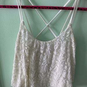 White lace crop top